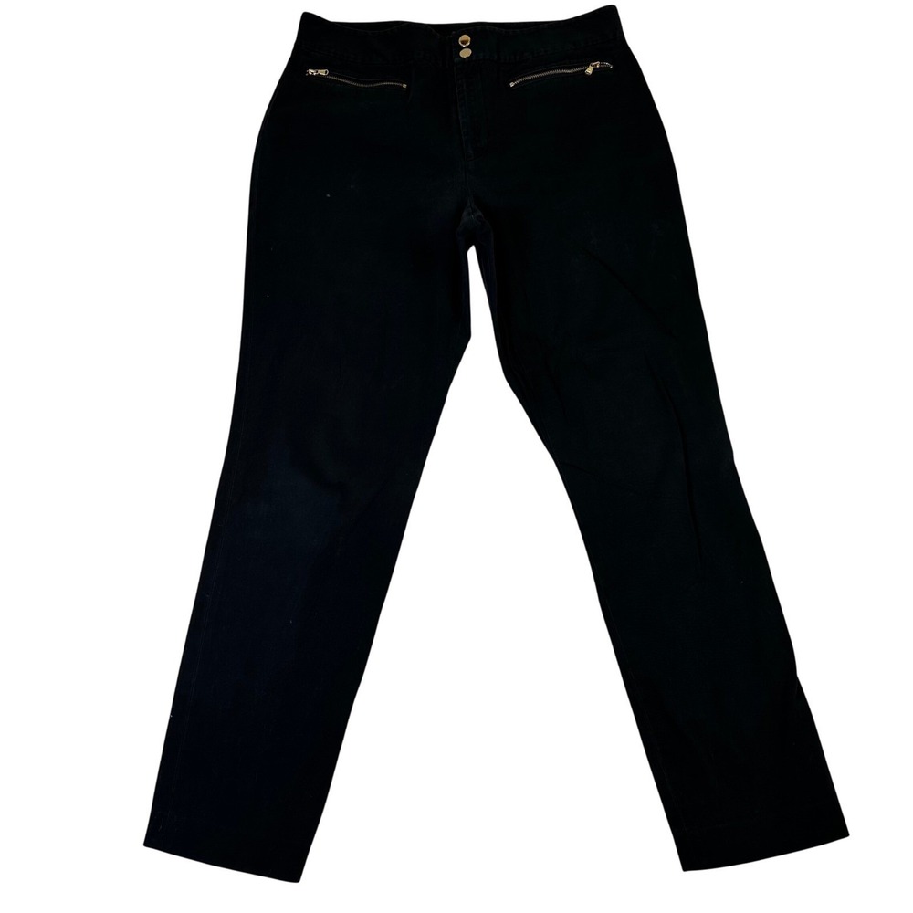Lauren Ralph Lauren Black Zipper Pocket Pants Size 12 Career Office Preppy